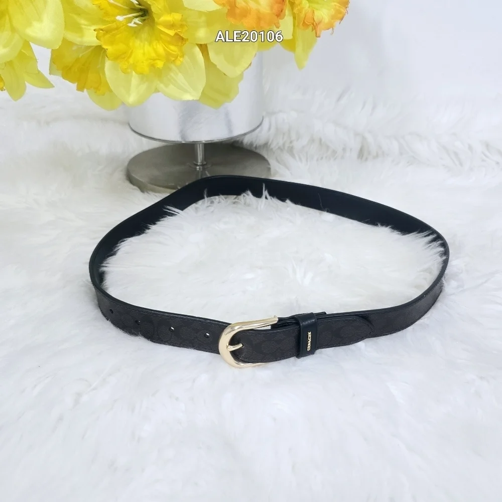 Coach Women Brown Belt with Gold Buckle F78179 Size Small